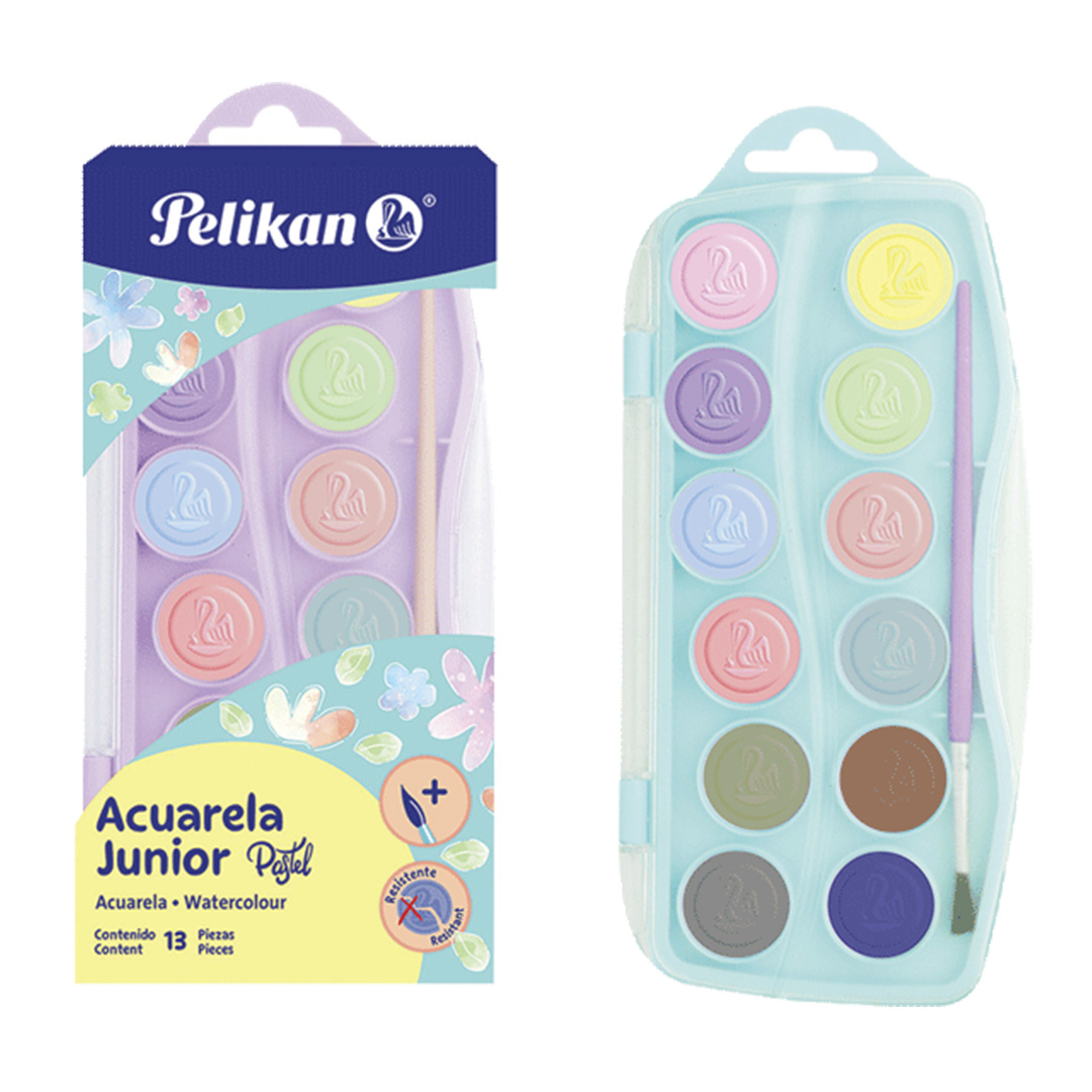  ACUARELA PELIKAN JUNIOR PASTEL X12 CON;
PINCEL