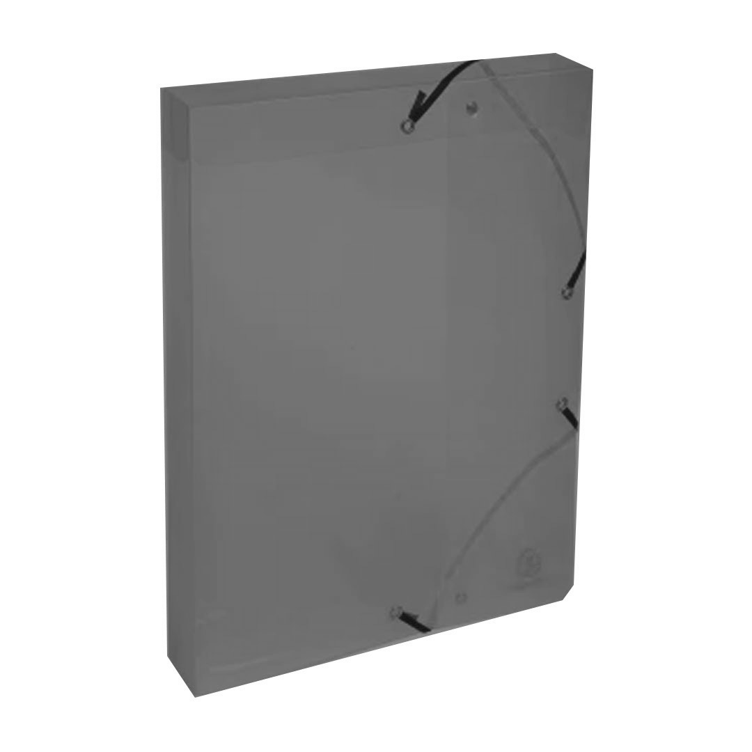  CAJA CON ELASTICO OFICIO PAGODA  POLIPROPILENO LOMO 4 HUMO