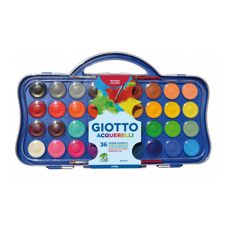  ACUARELA GIOTTO ESTUCHE RIGIDO 36  COLORES + PINCEL