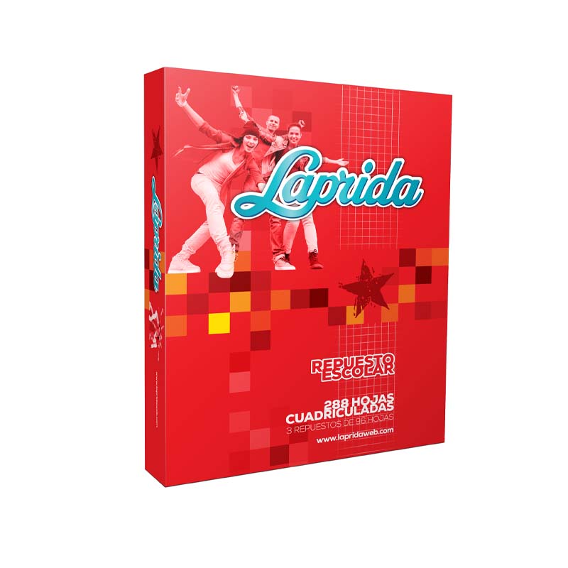  REPUESTO LAPRIDA N3 288 HOJAS  CUADRICULADO FRACCIONADO