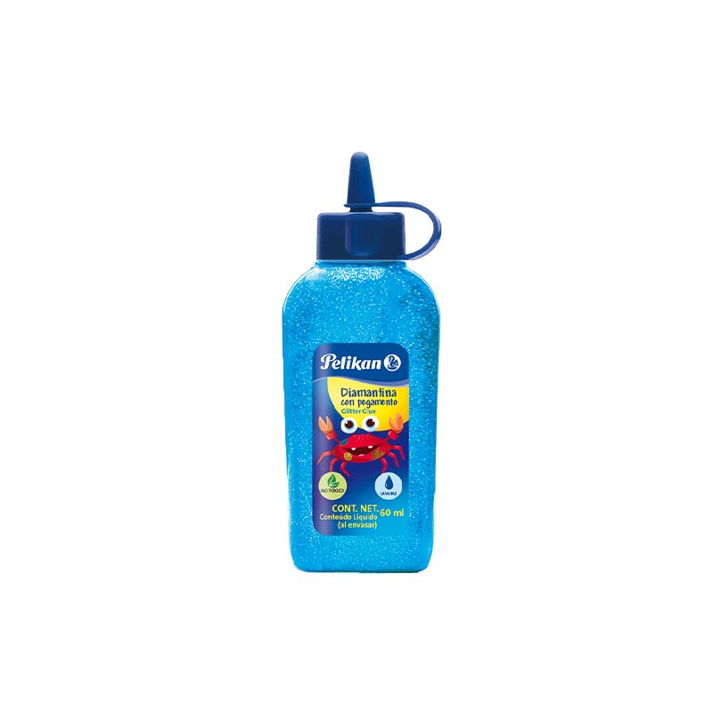  ADHESIVO GLITTER PELIKAN 60ML CELESTECLARO CAJA X6