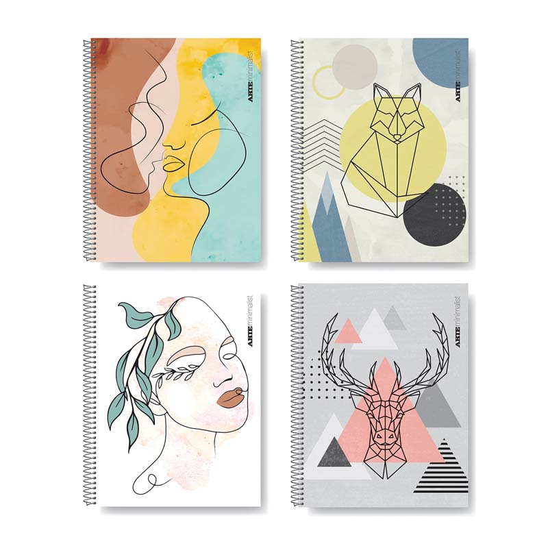  CUADERNO ARTE 29.7 MINIMALISTA TAPA  SEMIRIGIDA 80 HOJAS RAYADO