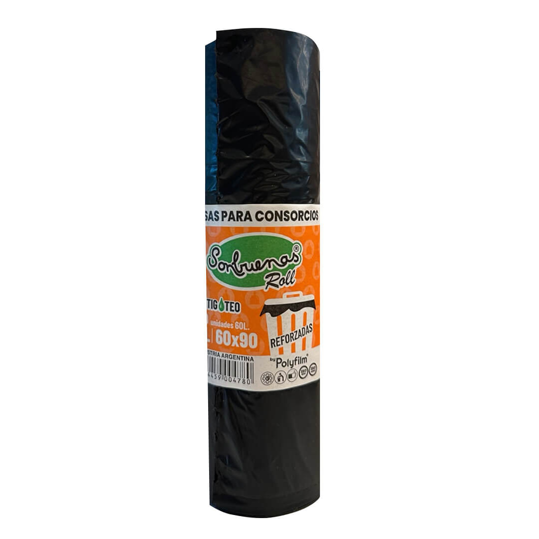  BOLSA RESIDUO POLYFILM SON BUENAS 60X90 ROLLO X10 BOLSAS