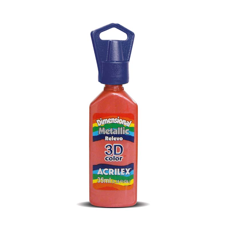  DIMENSIONAL RELIEVE 3D METALLIC ACRILEX 35ML ROJO