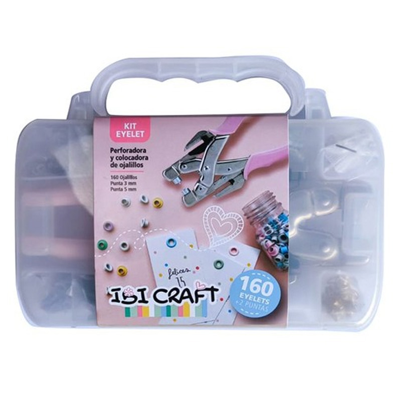  KIT PINZA OJALILLOS IBICRAFT BAJO  ESFUERZO CON 160 OJALILLOS Y DOS PUNTAS