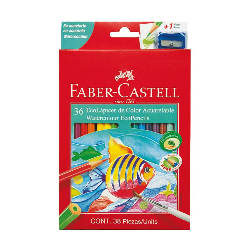  LAPIZ COLOR FABER ACUARELABLE X36 +  SACAPUNTAS
