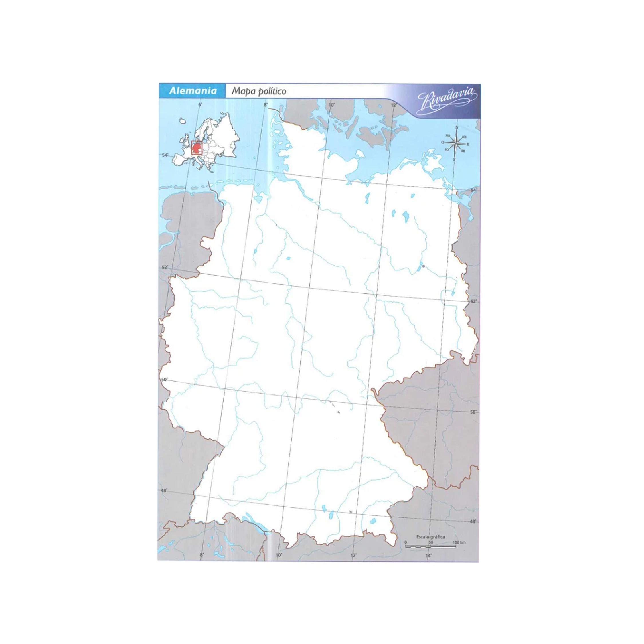  MAPAS N3 RIVADAVIA X 40H ALEMANIA  POLITICO