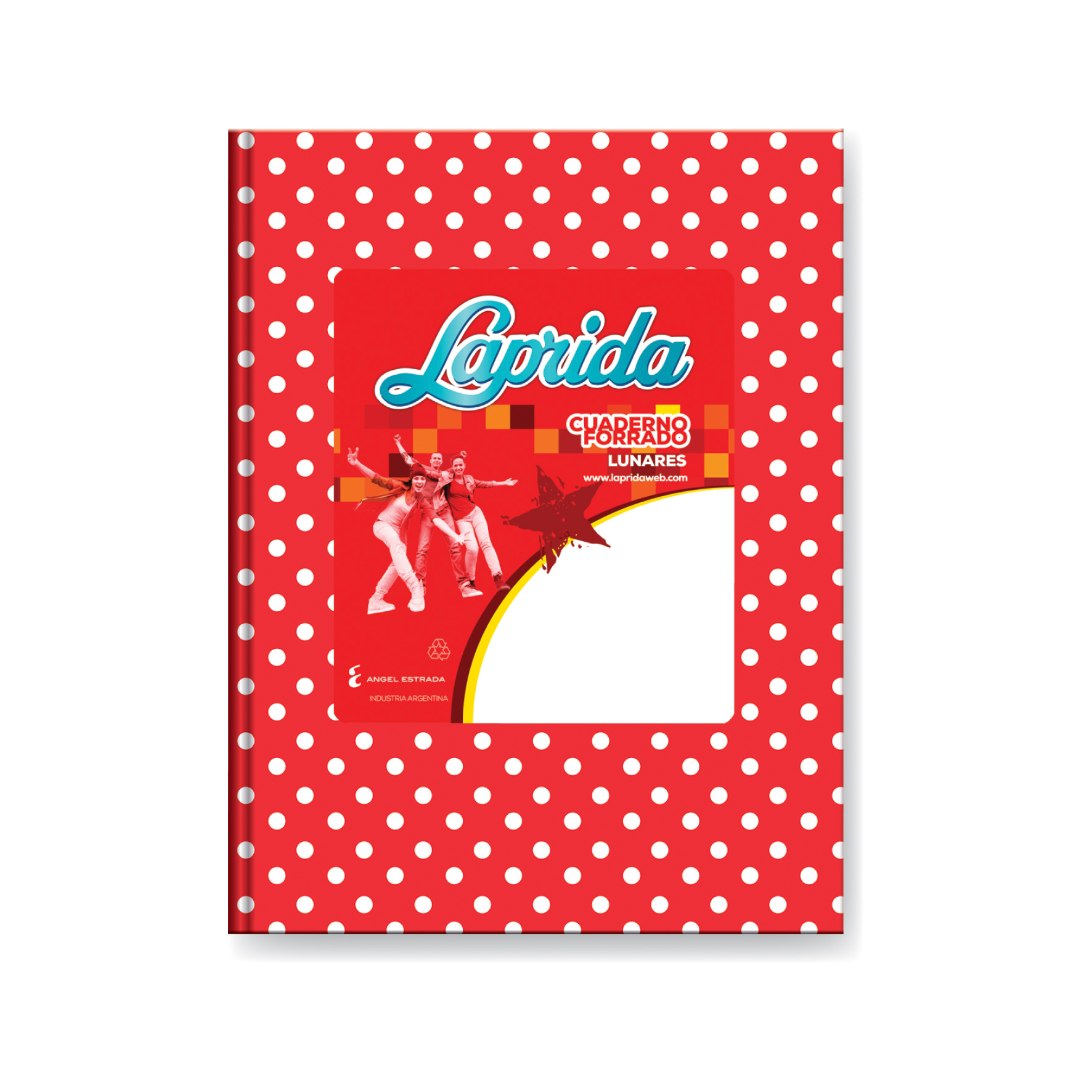  CUADERNO LAPRIDA 16X21 TAPA CARTON LUNAR  ROJO 50 HOJAS RAYADO