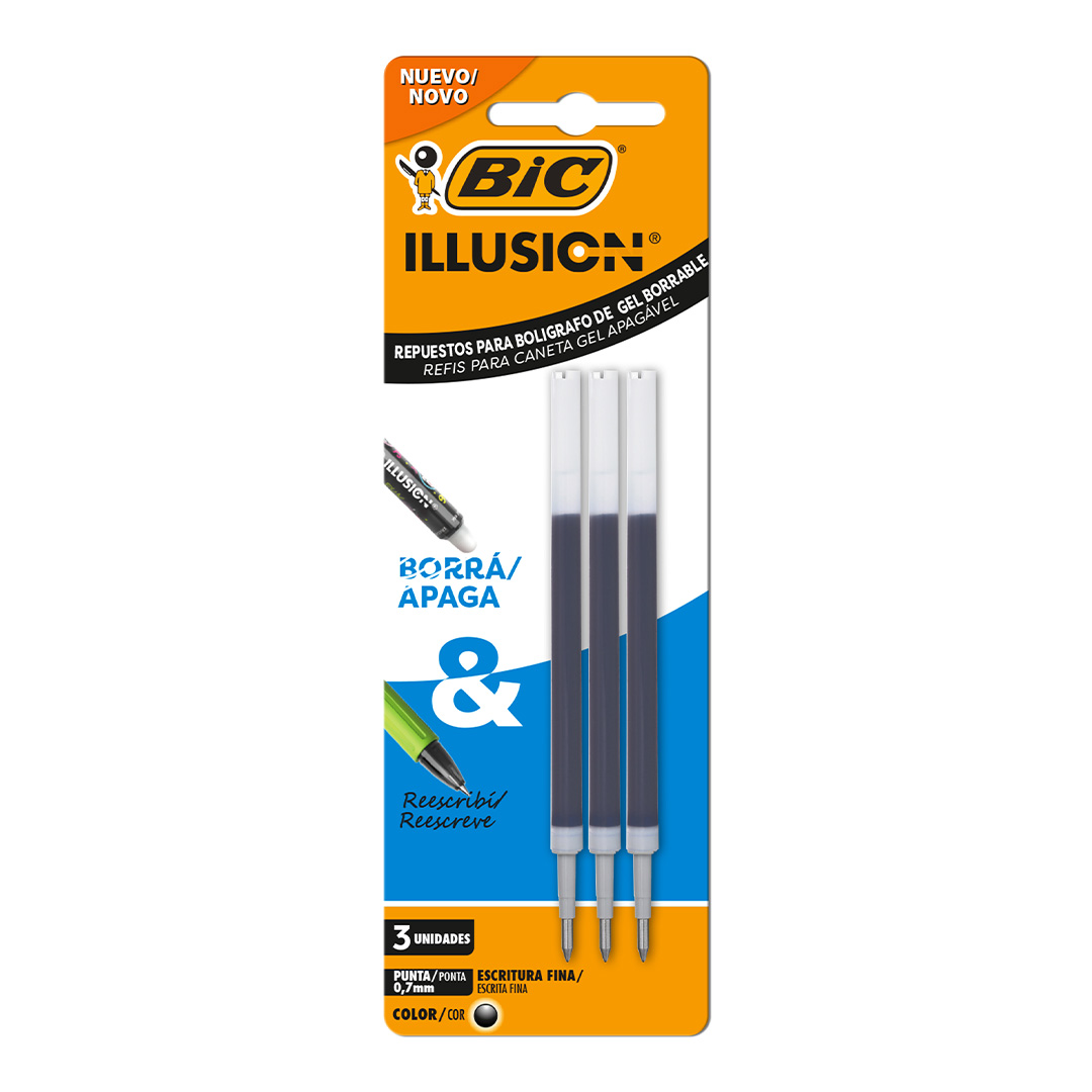  REPUESTO BORRABLE BIC ILLUSION BLISTER;
X3 NEGRO