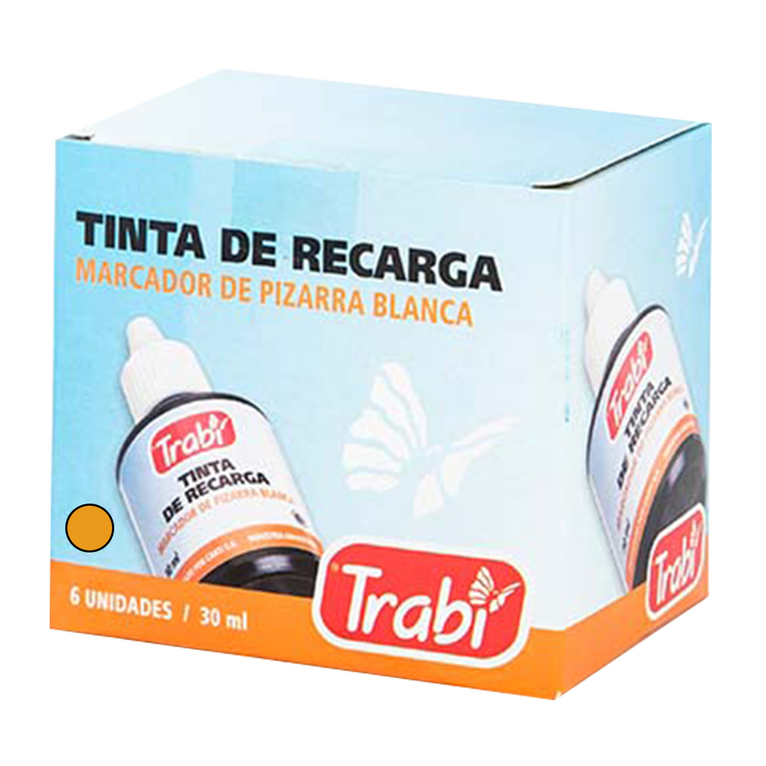  TINTA PARA MARCADOR PIZARRA TRABI 30CM;
CAJA X6 NARANJA