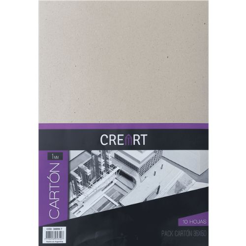  CARTON GRIS CREART 1MM 35X50 10 UNIDADES
