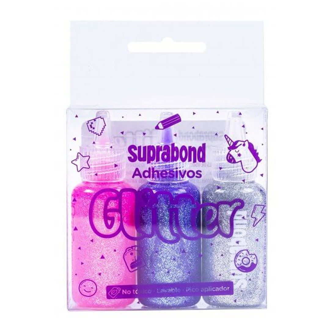  ADHESIVO GLITTER SUPRABOND 20GR X3
