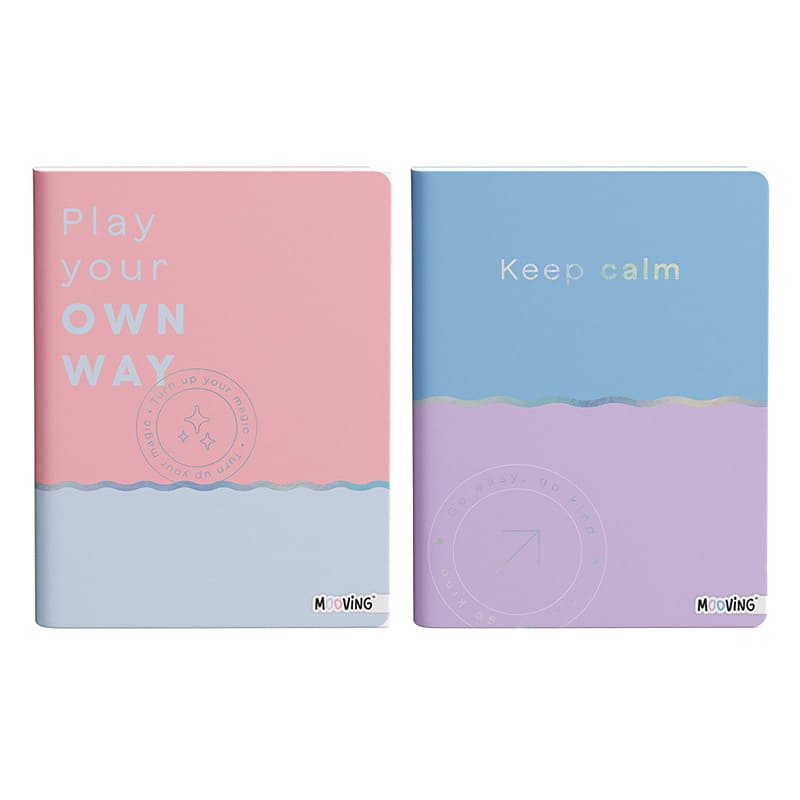  CUADERNO MOOVING 16X21 TAPA FLEXIBLE;
COSIDO HILO 48H PASTEL