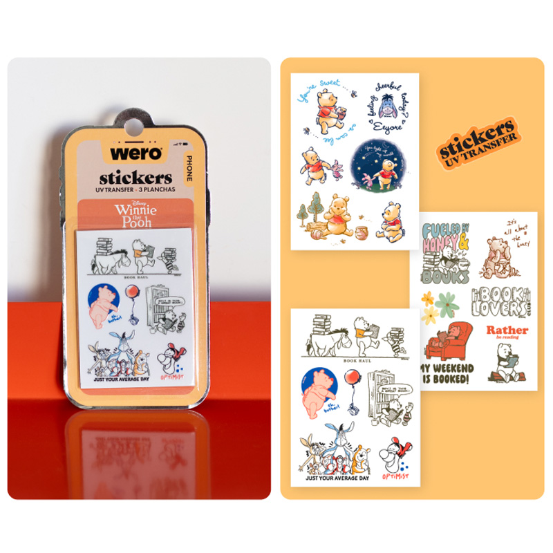  STICKERS TELEFONO WERO WIINIE POOH 3  PLANCHAS UV TRANSFER