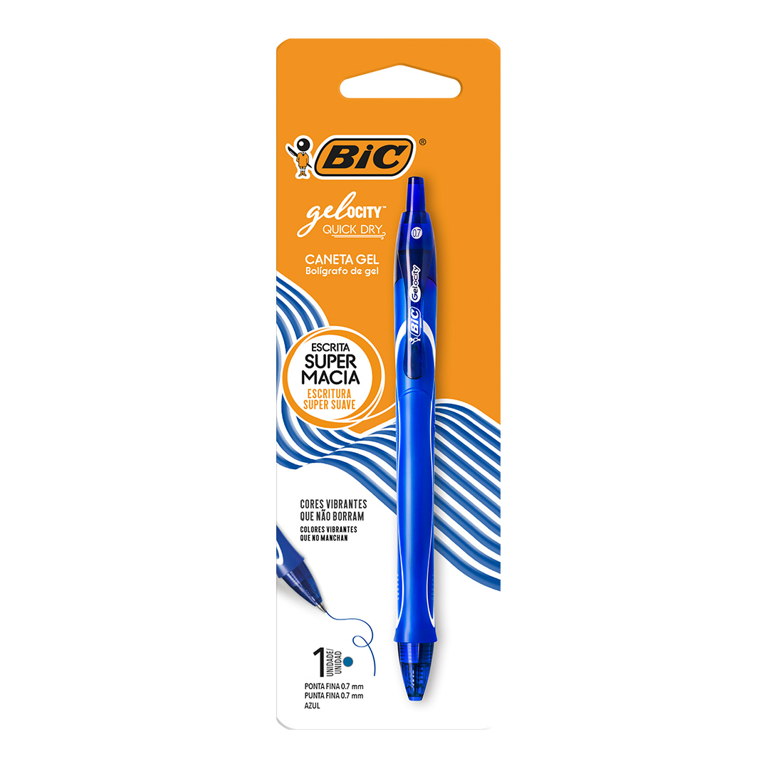  BOLIGRAFO RETRAC BIC GELOCITY QUICK DRY BL X1 AZUL