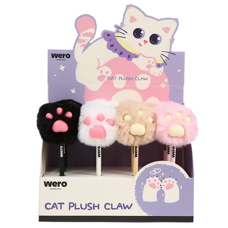  BOLIGRAFO POMPON WERO DISPLAY X12 PAWS