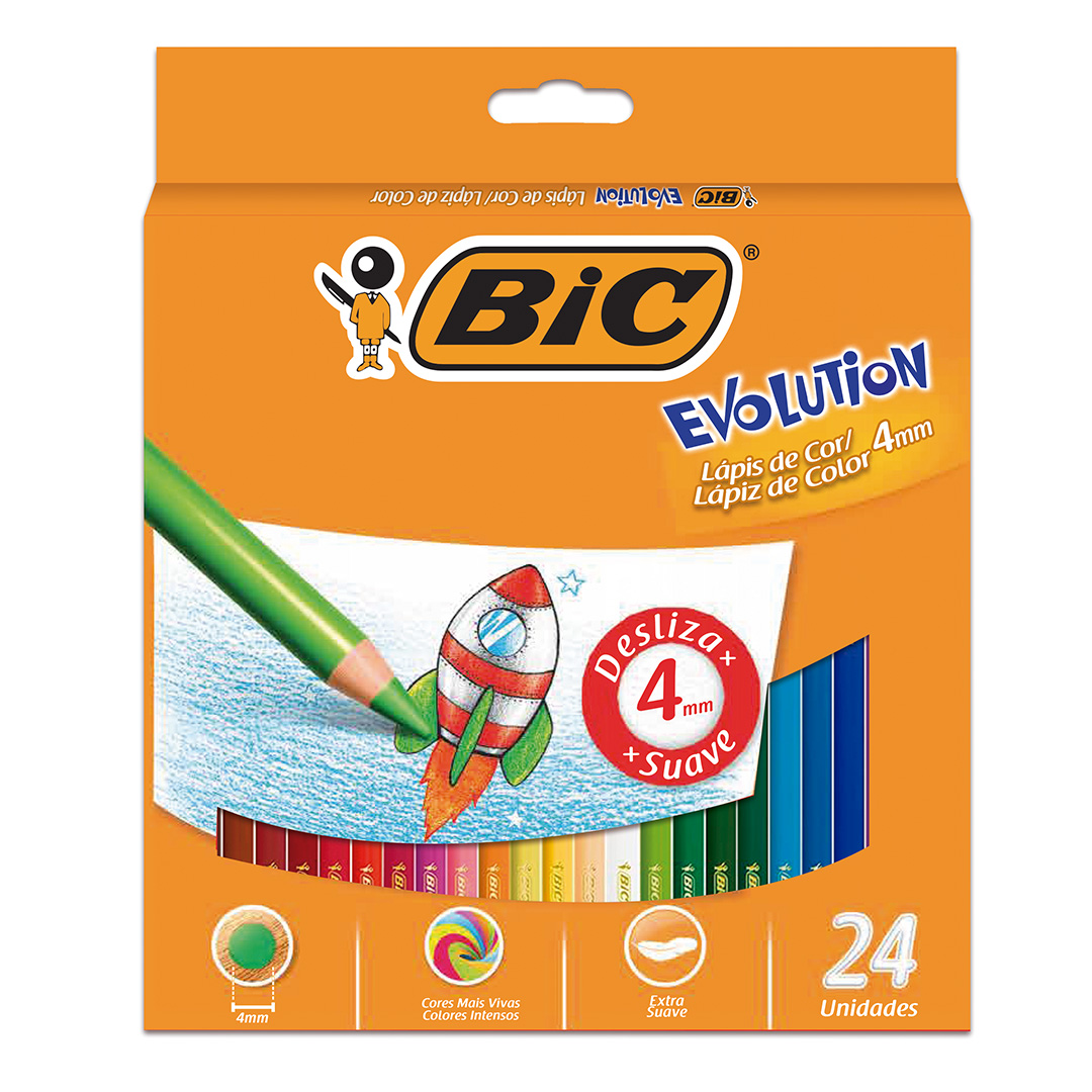  LAPIZ COLOR BIC EVOLUTION 4MM EST X24