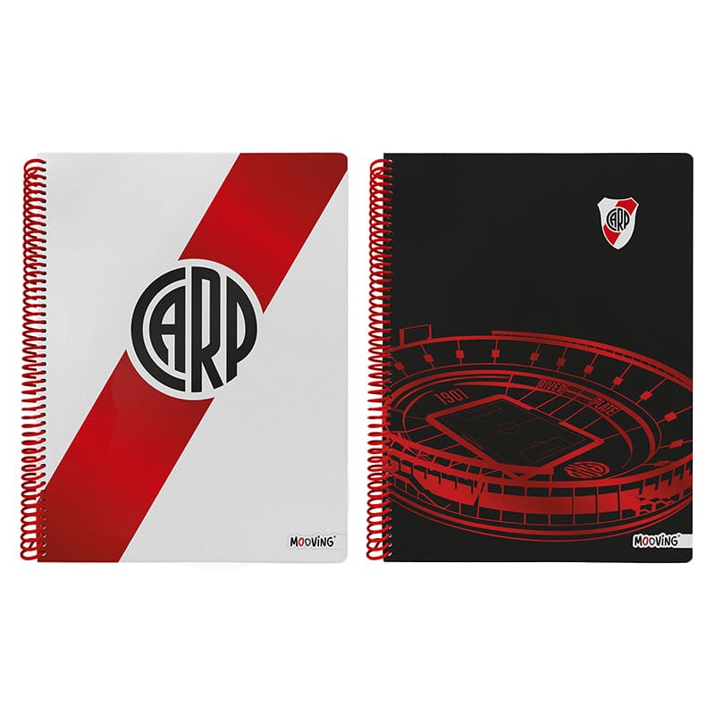 CUADERNO MOOVING 29/7 RIVER PLATE TAPA;
SEMI RIGIDA 80H RAYADO