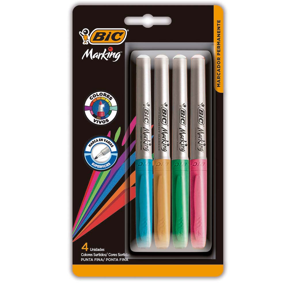  MARCADOR PERMANENTE BIC GRIP INTENSITY;
X4 METALIZADOS