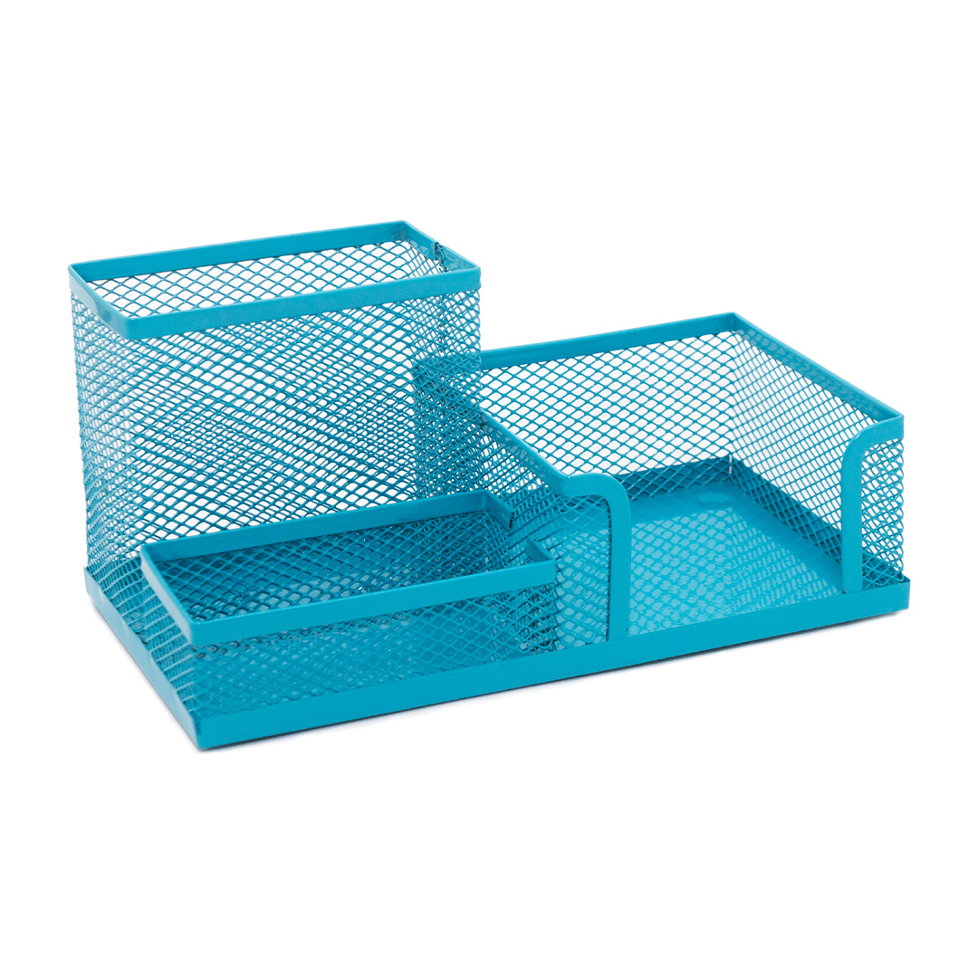  ORGANIZADOR DE ESCRITORIO VALUES ALTO 3CAVIDADES CELESTE MESH