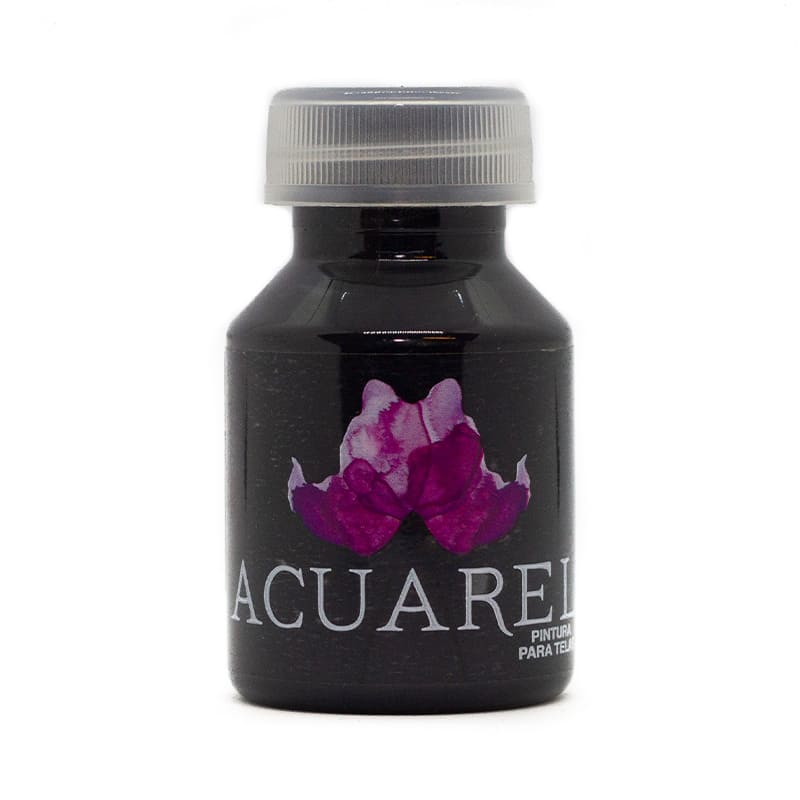  PINTURA PARA TELA ACUAREL 50CC NEGRA  PACK X6