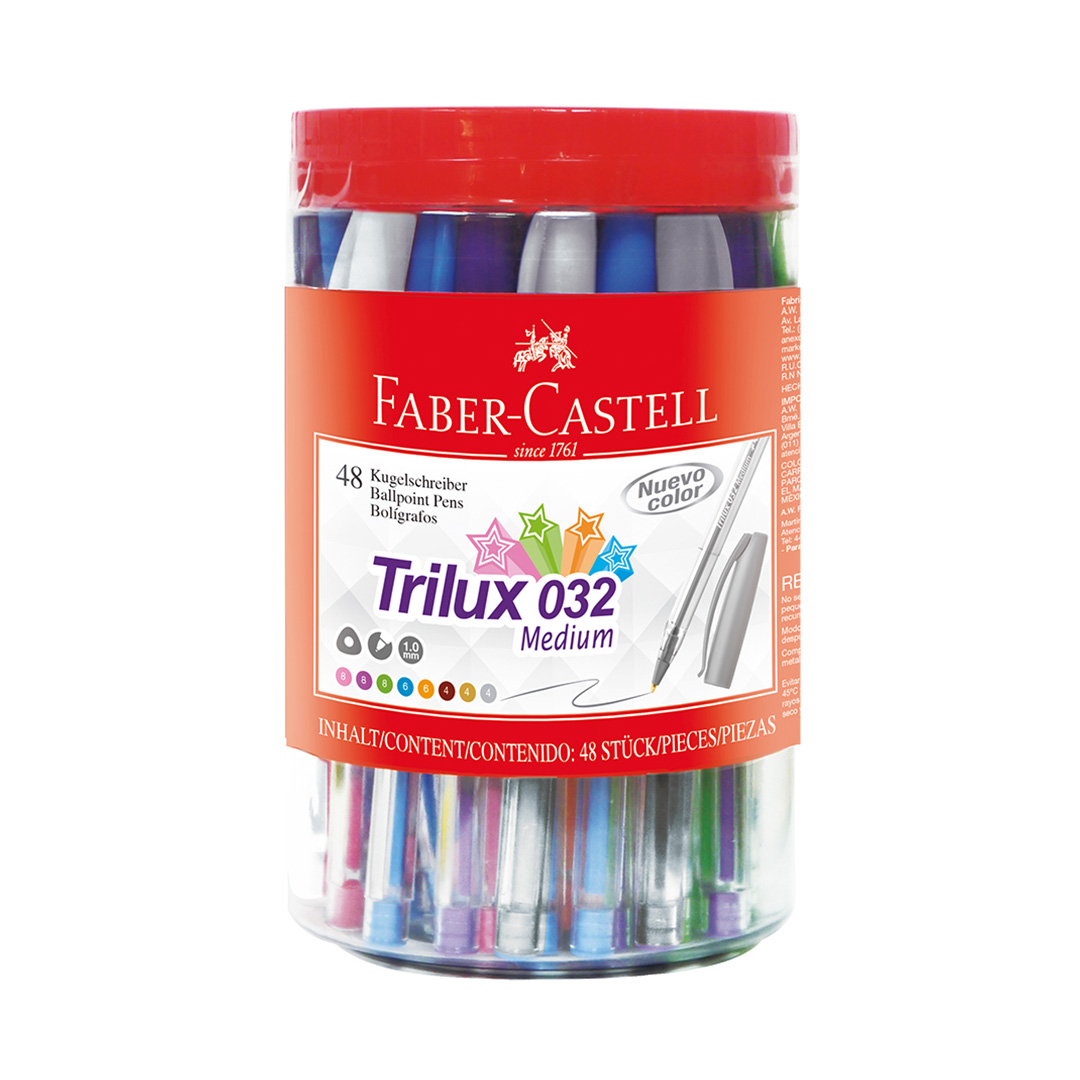  BOLIGRAFO FABER TRILUX 032 POTE X48 8COLORES SURTIDO