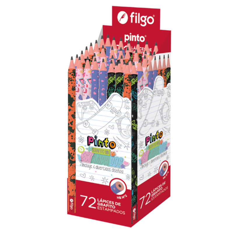  LAPIZ GRAFITO FILGO PINTO HB ESTAMPADOS CAJA X72