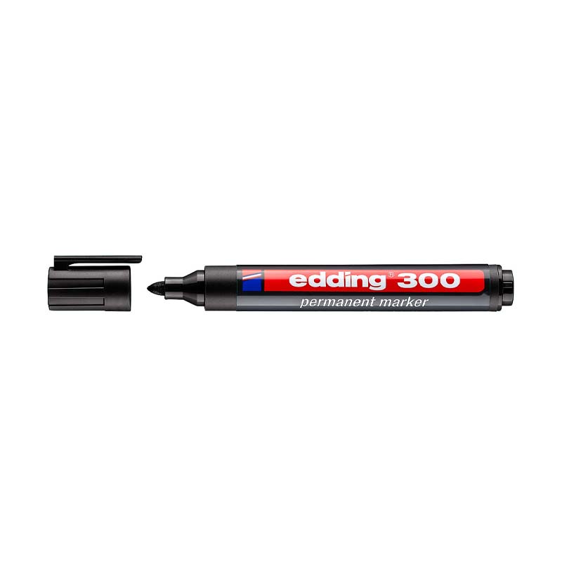 MARCADOR PERMANENTE EDDING RECARGABLEPUNTA REDONDA E-300 X10 NEGRO