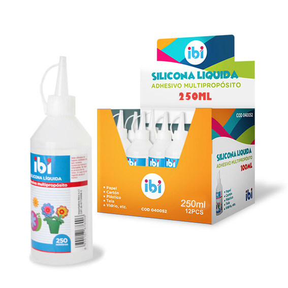  ADHESIVO SILICONA LIQUIDA IBI 250ML CAJA  X12