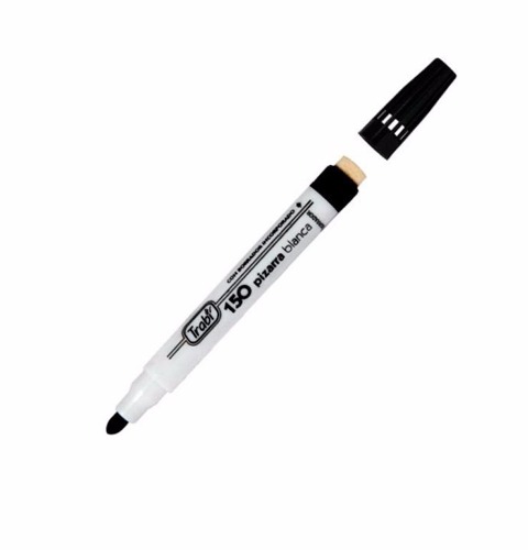  MARCADOR PIZARRA TRABI 150 CON BORRADOR X12 NEGRO