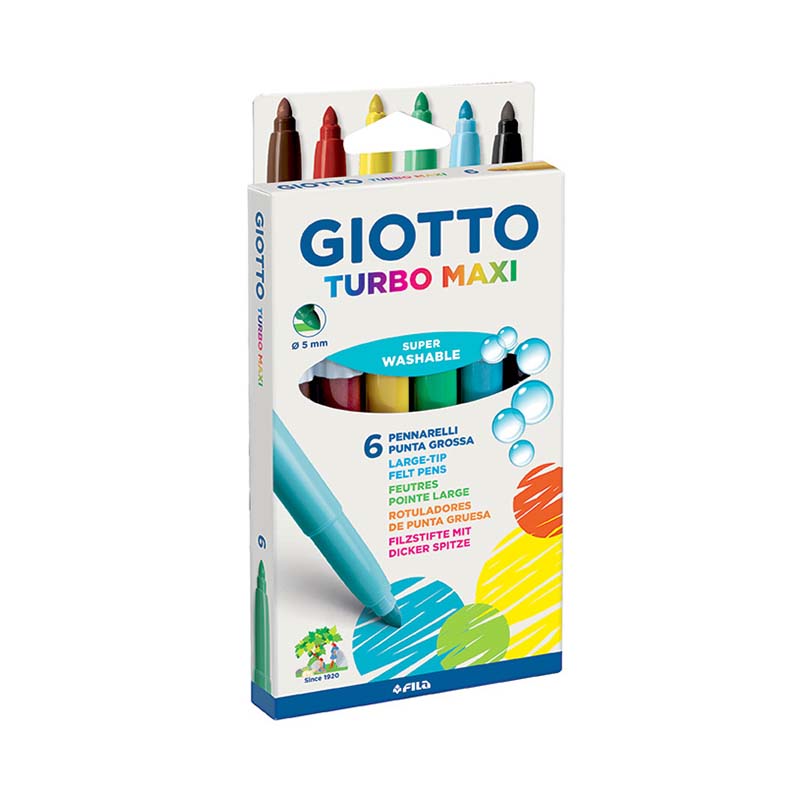  MARCADOR ESCOLAR GIOTTO TURBO MAXI COLOR  X6