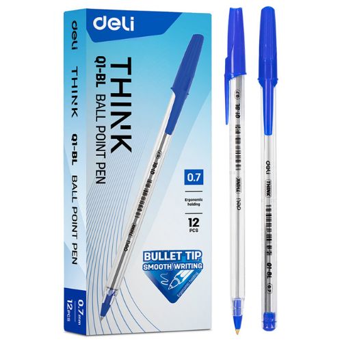  BOLIGRAFO DELI THINK EXTRA SMOOTH 07  MILIMETROS AZUL CAJA X12