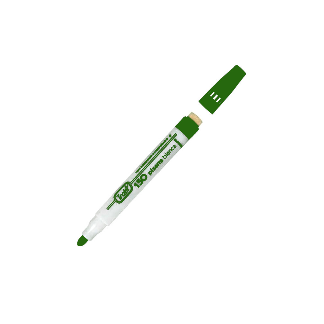  MARCADOR PIZARRA TRABI 150 CON BORRADOR X12 VERDE