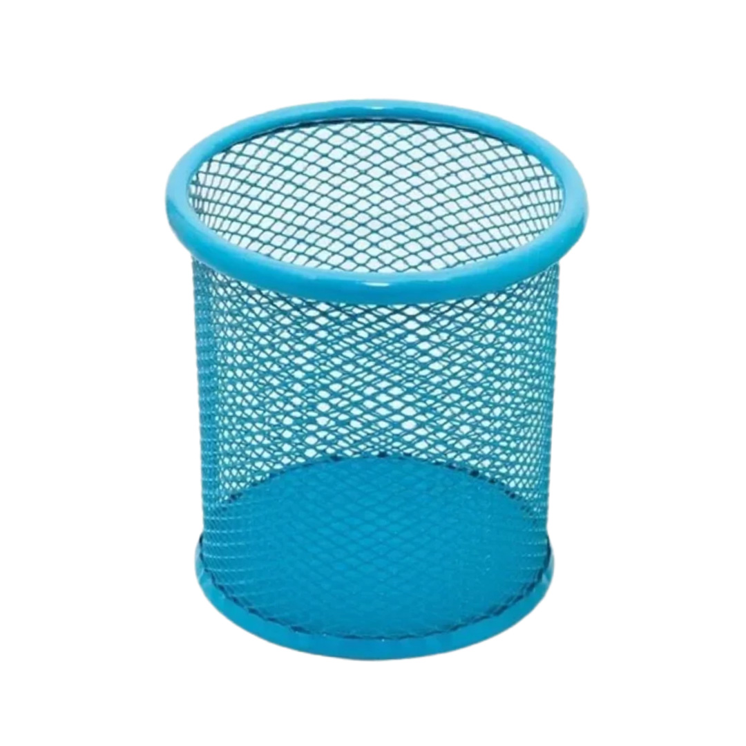  PORTA LAPIZ VALUES REDONDO MESH CELESTE