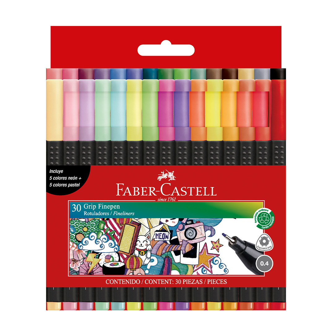 MICROFIBRA FABER FINEPEN 0.4MM X30  COLORES SURTIDOS