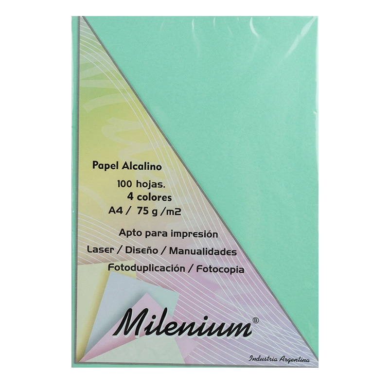  RESMA A4 MILENIUM 4 COLORES 75 GR  100HOJAS