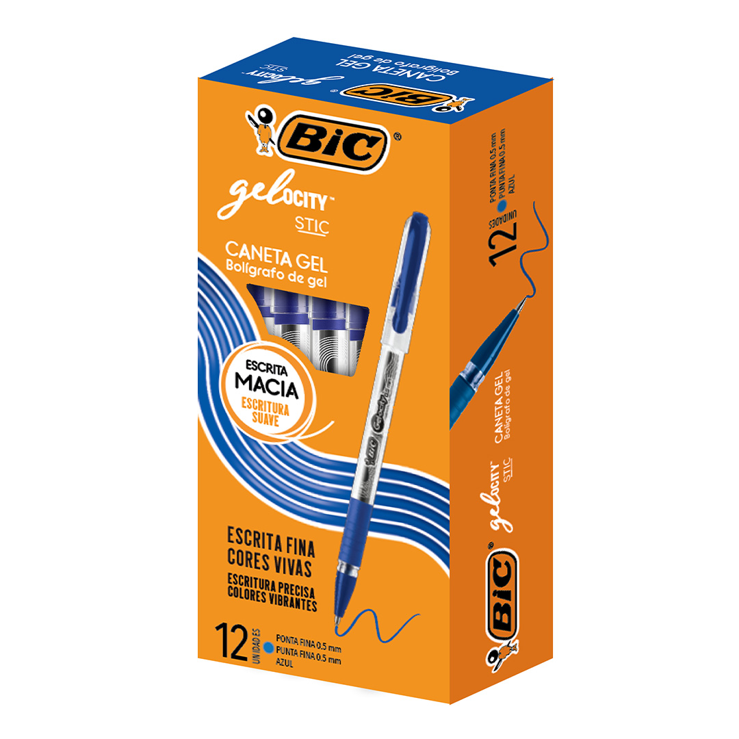  ROLLER GEL BIC GELOCITY STIC 05MM X12 AZUL