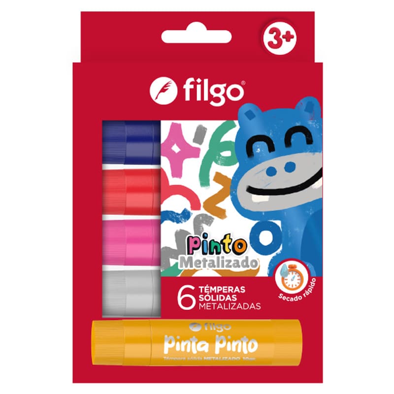  TEMPERA FILGO SOLIDA PINTO METAL ESTUCHE  X6