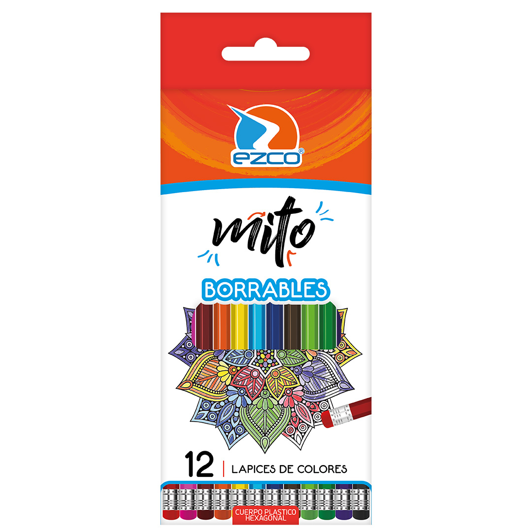  LAPIZ COLOR EZCO MITO BORRABLE LARGO  X12