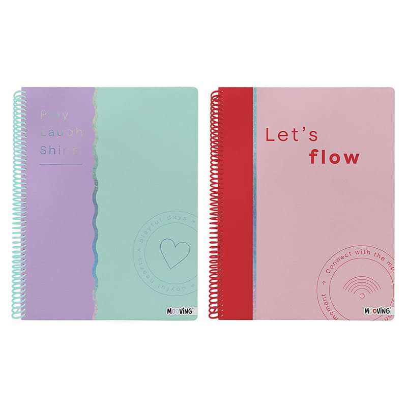  CUADERNO MOOVING 29/7 PASTEL TAPA SEMI;
RIGIDA 80H RAYADO
