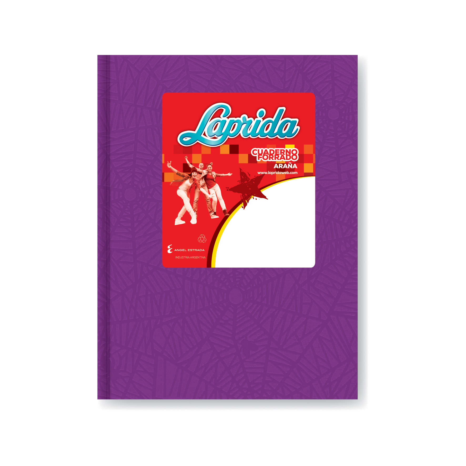  CUADERNO LAPRIDA 16X21 TAPA CARTON ARAÑA  LILA 50 HOJAS RAYADO
