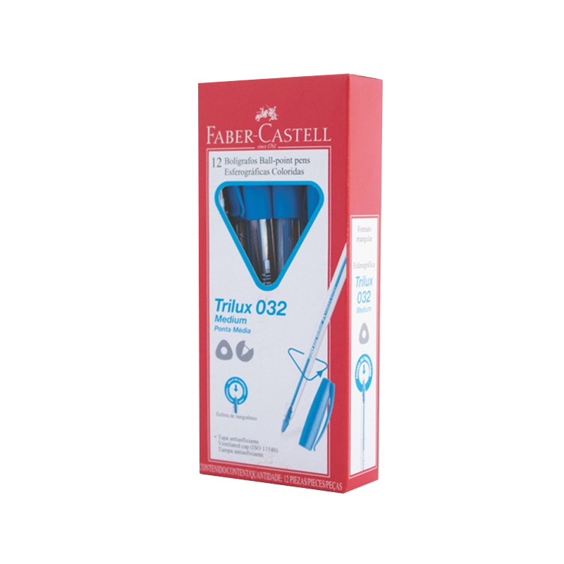  BOLIGRAFO FABER TRILUX 032 X12 CELESTE