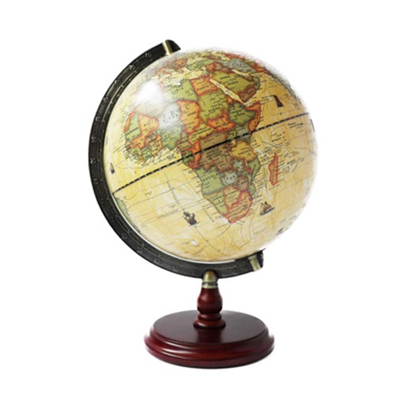  GLOBO TERRAQUEO 259AWM PLOW BASE MADERA 25CM MERIDIANO METALICO