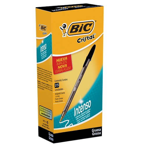  BOLIGRAFO BIC CRISTAL BOLD 1.6MM NEGRO;
X25