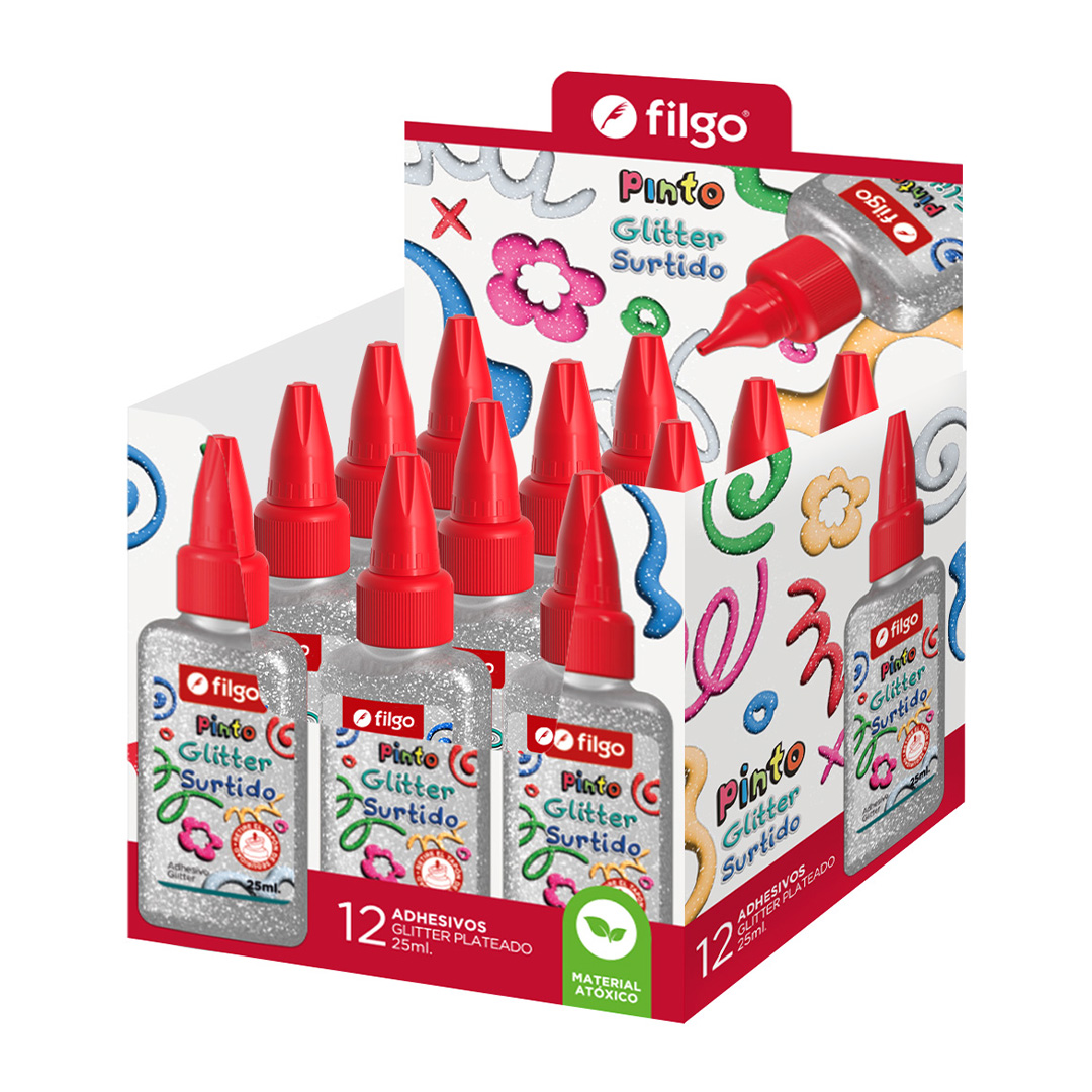  ADHESIVO GLITTER FILGO 25ML PLATEADO X12