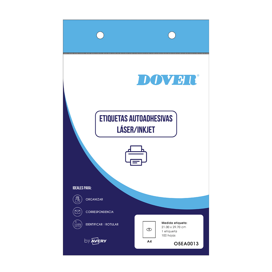  ETIQUETA DOVER A4 21X29,7 1 ETIQ X100HOJAS