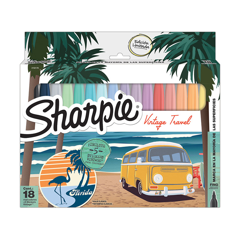  MARCADOR PERMANENTE SHARPIE FINO VINTAGE  X18