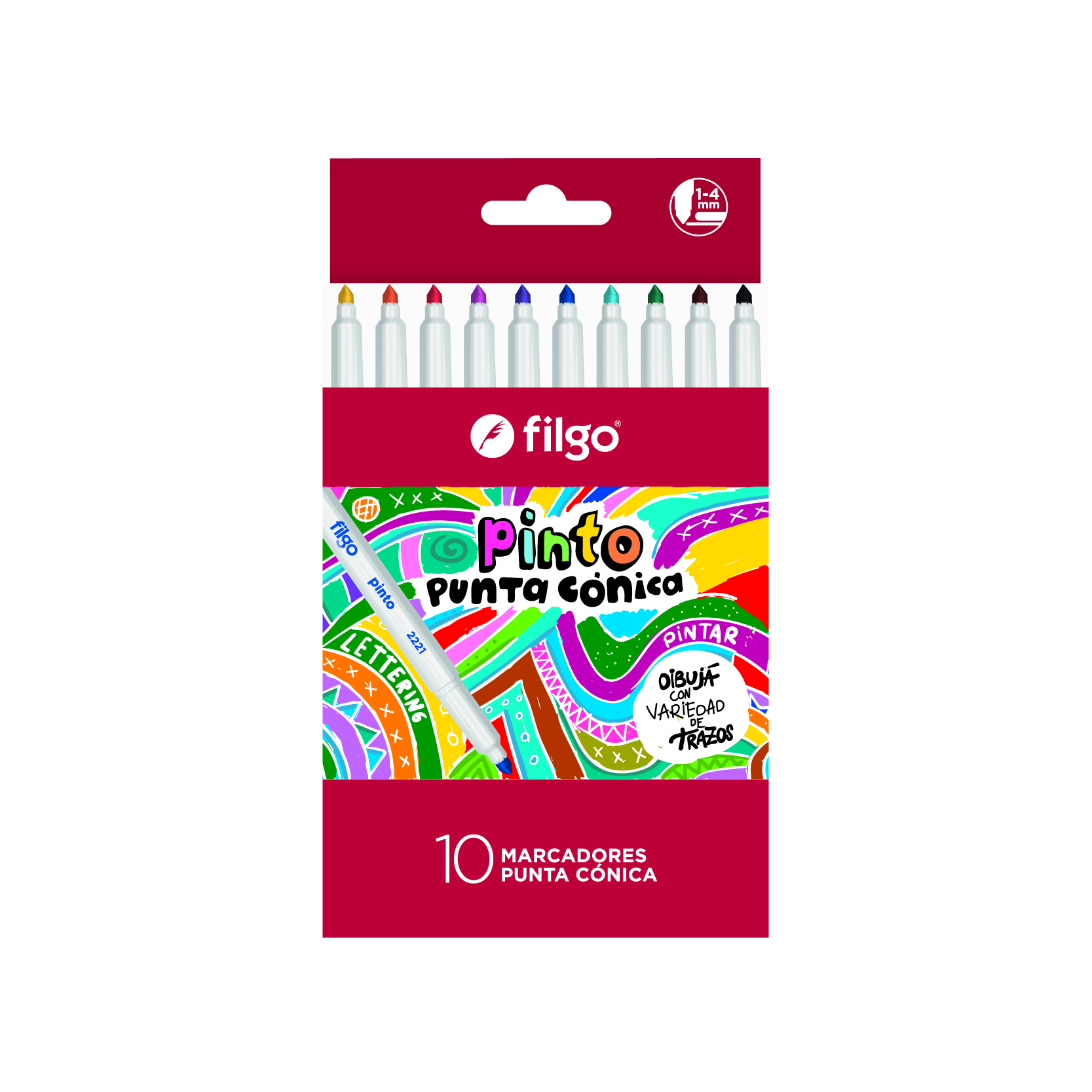  MARCADOR ESCOLAR FILGO PINTO 2221 CONIC X10