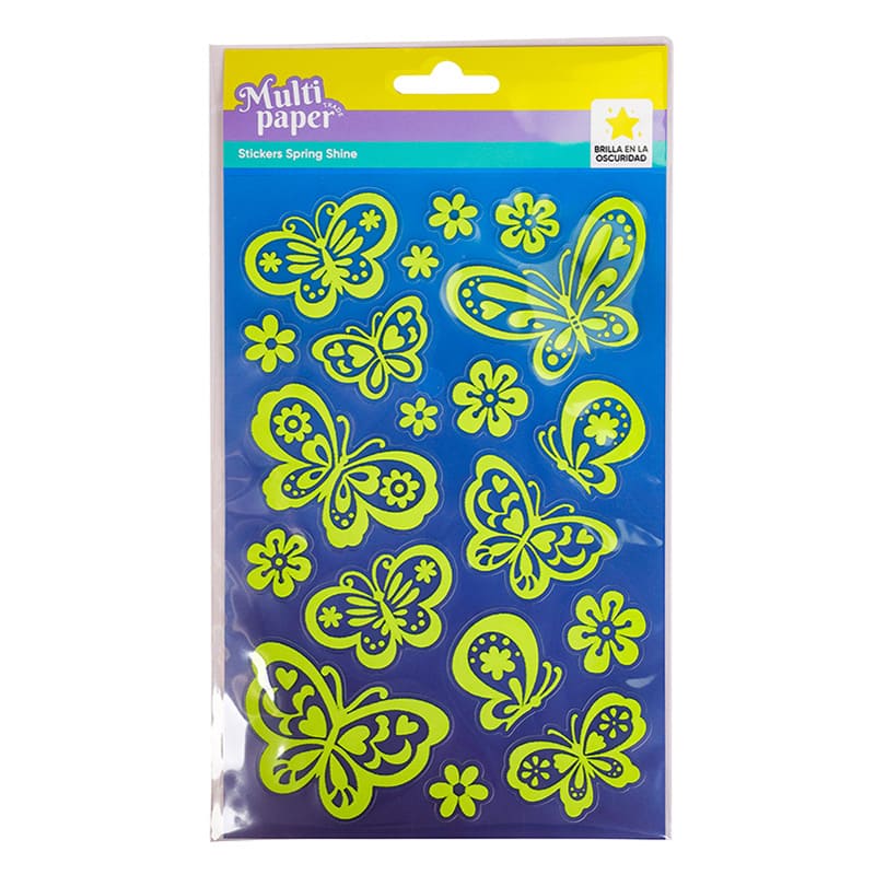  STICKERS MULTIPAPER GLOW IN THE DARK  SPING SHINE X6