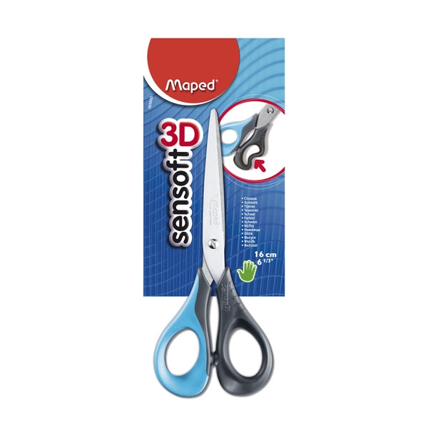  TIJERA MAPED 16CM SENSOFT BLISTER X1  COLORES SURTIDOS